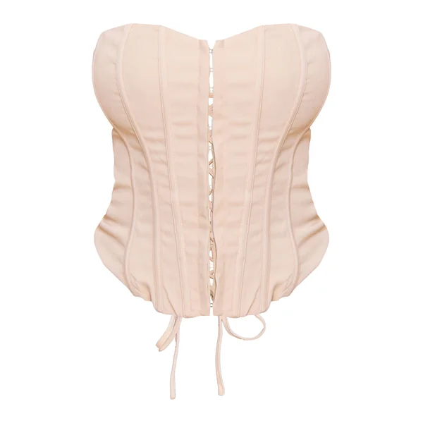 Gris Pierre Haut Corset À Baleines Avec Fermeture À Crochets Et Œillets Devant Shape