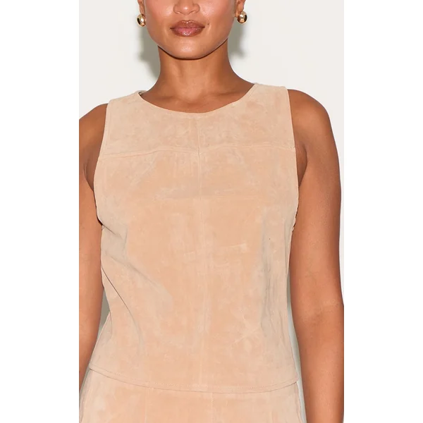 Gris Pierre Haut Sans Manches Droit En Synthétique Structuré