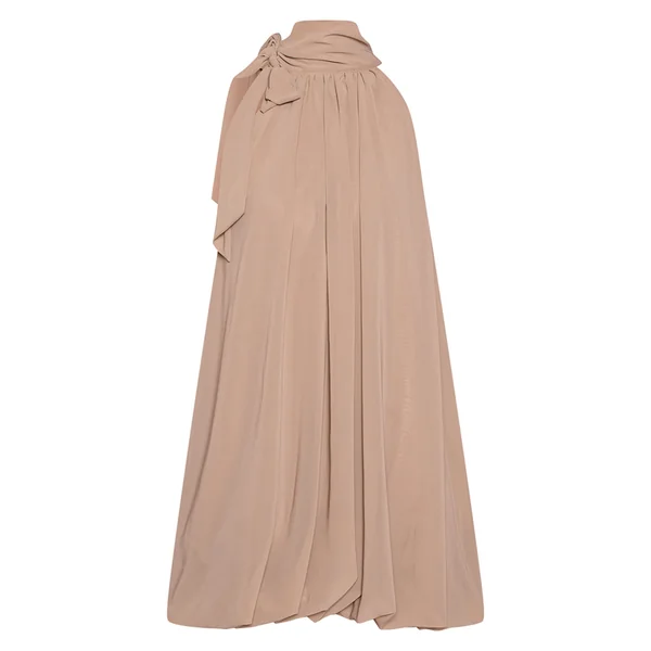 Gris Pierre Robe Mini Bouffante En Mousseline Avec Nœud Au Cou