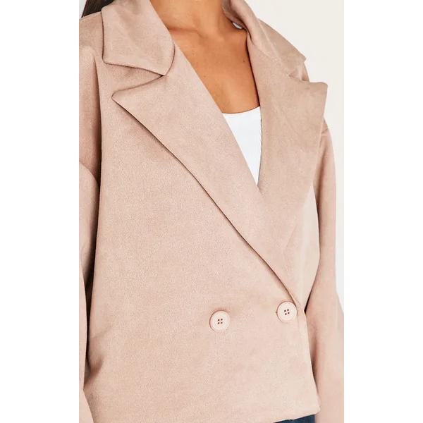 Gris Pierre Trench-coat En Synthétique À Manches Ballon