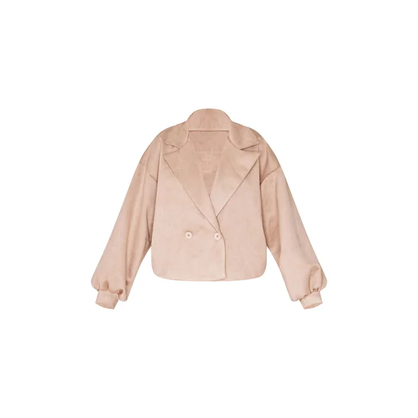 Gris Pierre Trench-coat En Synthétique À Manches Ballon