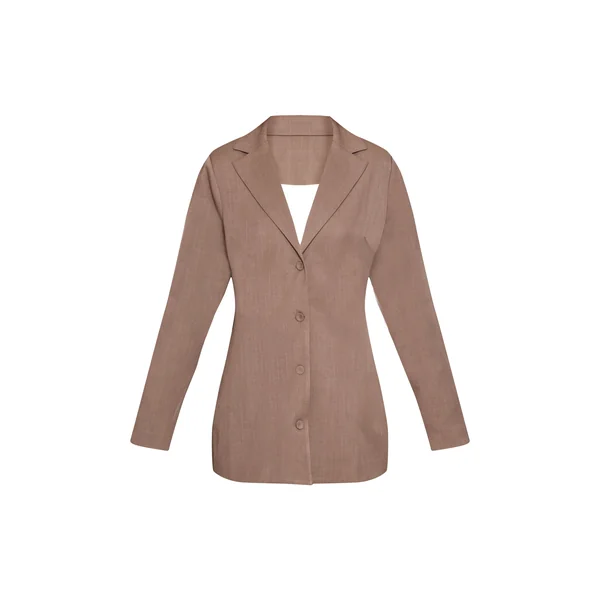 Gris Robe Blazer Dos Nu À Col Drapé En Tissu Tissé