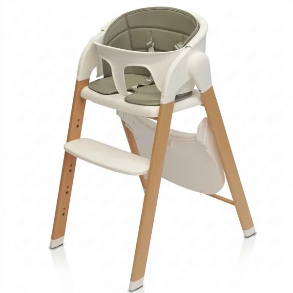 Grow With Me wooden high chair for baby