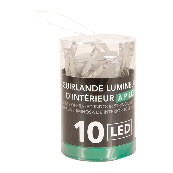 Guirlande 10 led blanches à piles