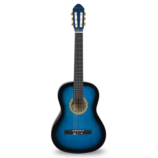 Guitare Acoustique Classique 39 Pouces en Bois de Tilleul et d’Épicéa avec Accessoires 101x36,5x9,8cm, Bleu