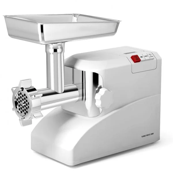 Hachoir Electrique à Viande et Saucisses 700w avec Lame de Coupe à 4 Rabats en Acier Inoxydable 220-240v/50hz Blanc