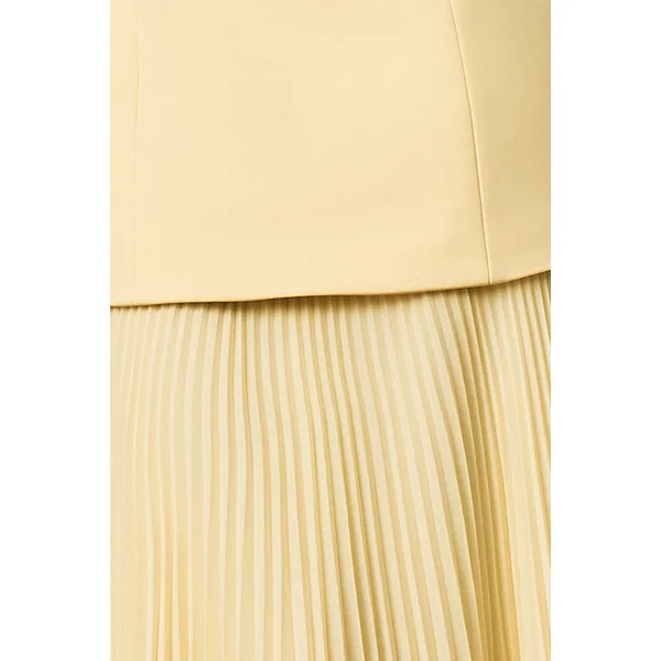 Hadley | Robe longue citron à décolleté bateau avec taille basse