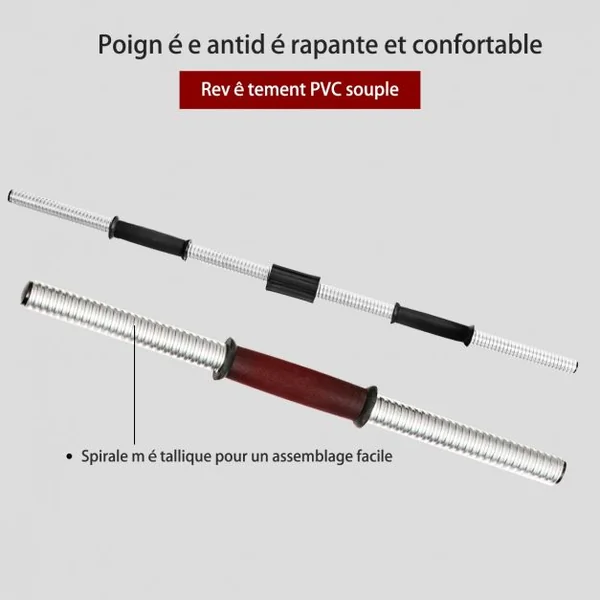 Haltères pour Musculation 2 en 1 Disques Poids Ajustable 30KG Poignée Confortable, pour Fitness Musculation Entraînement