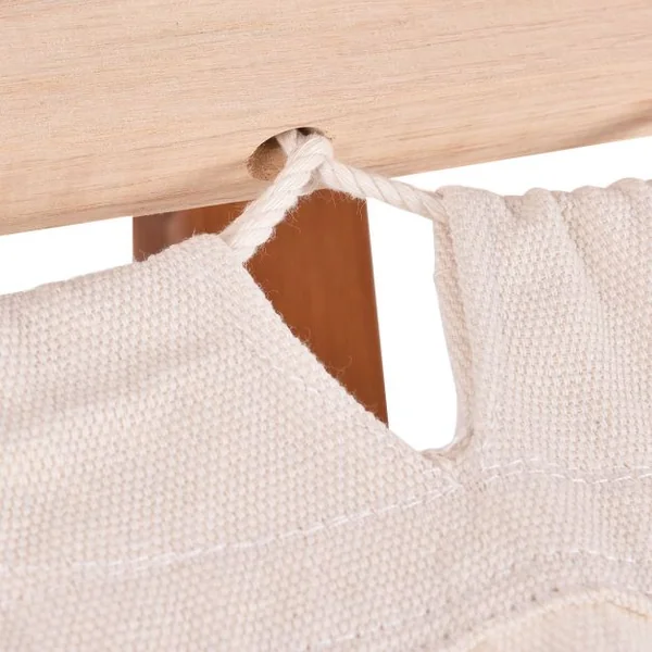 Hamac 1 Place 200x100cm avec Support en Bois de Mélèze Russe Capacité 120kg en Polyester Métal 313x115x120cm Naturel