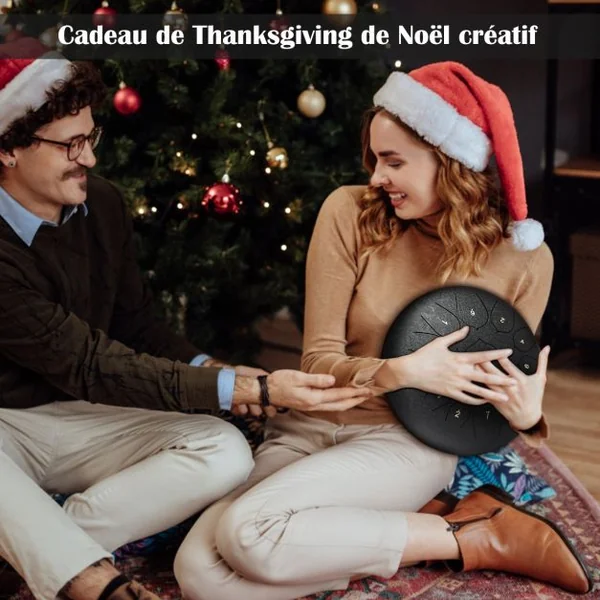 Handpan Tambour de Langue à 13 Tons en Acier de 12 Pouce avec Baguettes Sac 4 Plectres