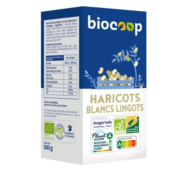 Haricots blancs lingots 500g
