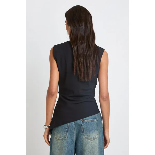 Haut Asymétrique Chiné Froncé Tall
