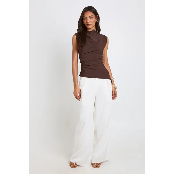 Haut Asymétrique Froncé Chiné Tall