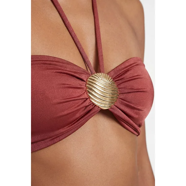 Haut De Bikini Métallisé Avec Détail De Quincaillerie