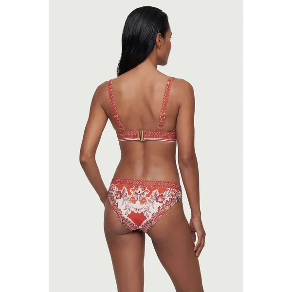 Haut de Bikini Plongeant à Imprimé Foulard Effet Miroir