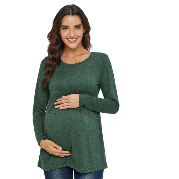 Haut de grossesse ample manches longues - Vert/Gris/Rose - Reste XL