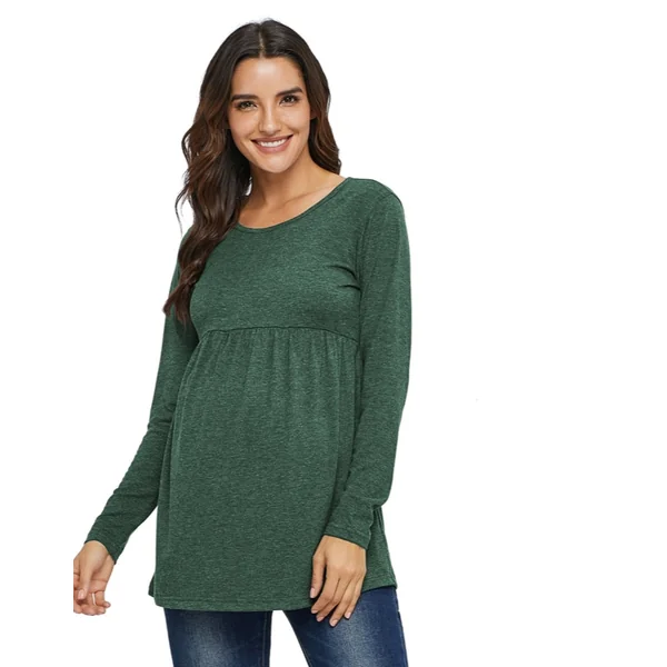 Haut de grossesse ample manches longues - Vert/Gris/Rose - Reste XL