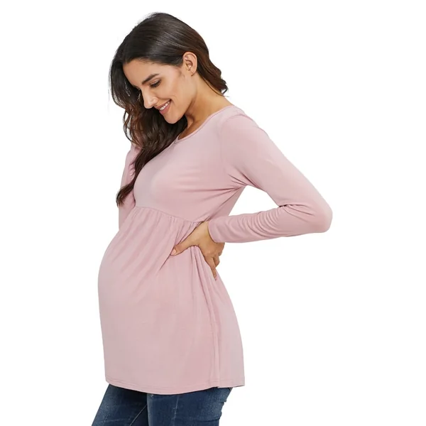 Haut de grossesse ample manches longues - Vert/Gris/Rose - Reste XL