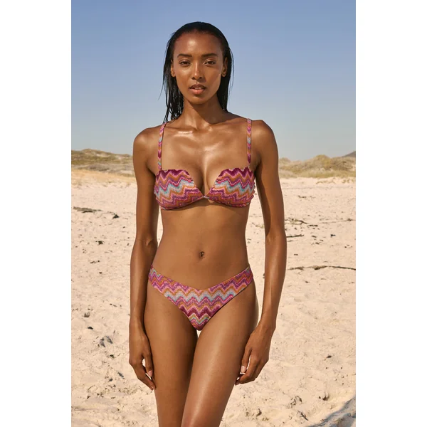 Haut de maillot de bain bandeau imprimé pailleté avec bretelles amovibles