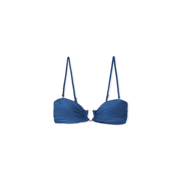 Haut de maillot de bain bandeau satiné avec détail bijou et bretelles amovibles