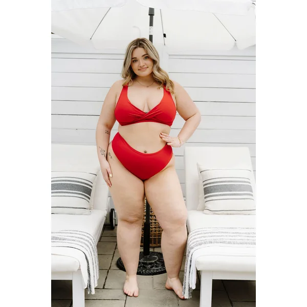 Haut de maillot de bain - rouge cerise