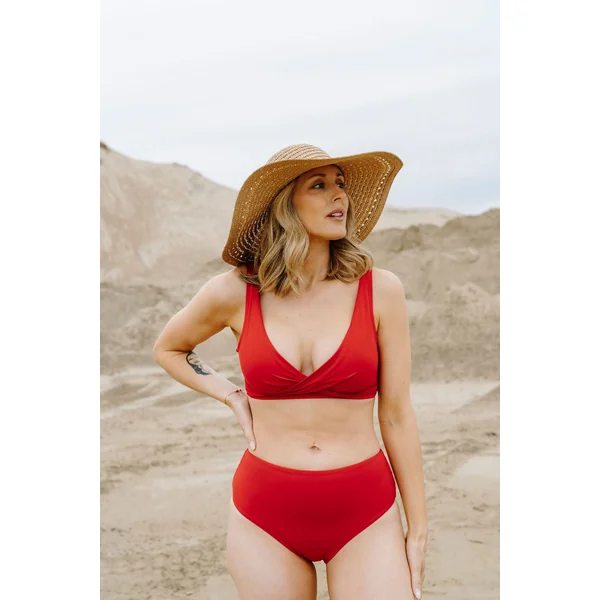 Haut de maillot de bain - rouge cerise
