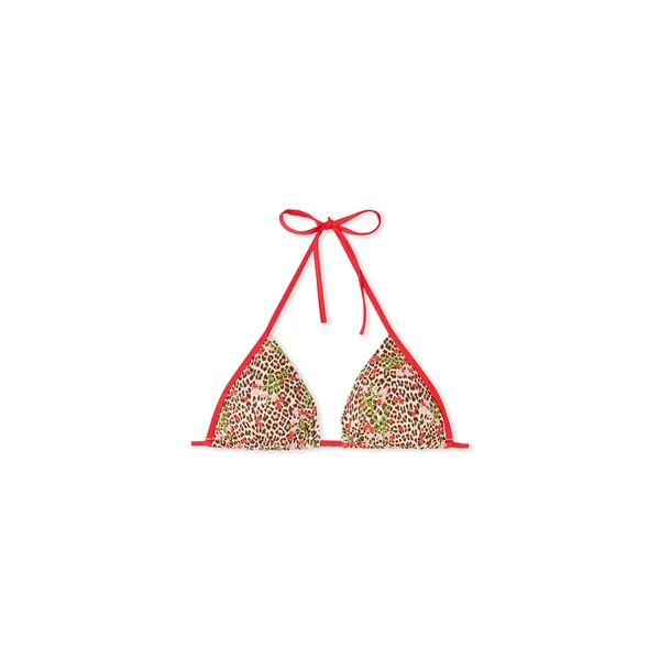 Haut de maillot de bain triangle multi positions à imprimé léopard et fleurs