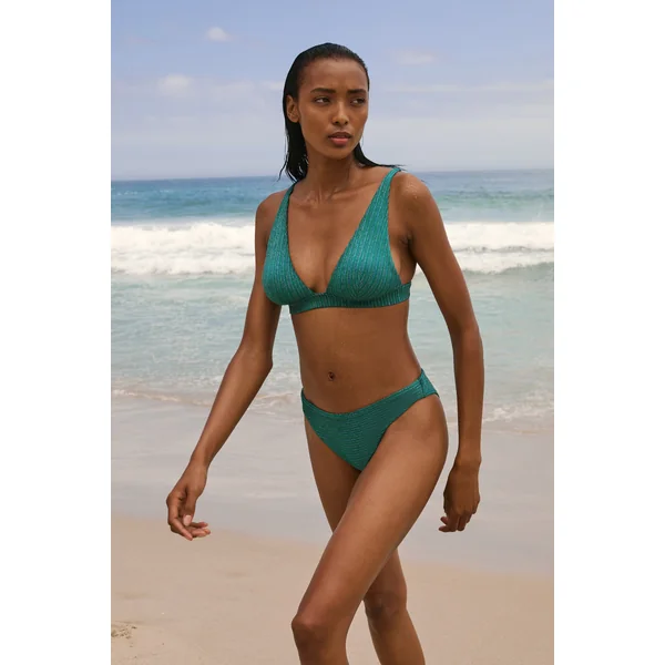 Haut de maillot de bain triangle pailleté avec pads amovibles