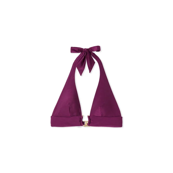Haut de maillot de bain triangle satiné à nouer avec détail bijou