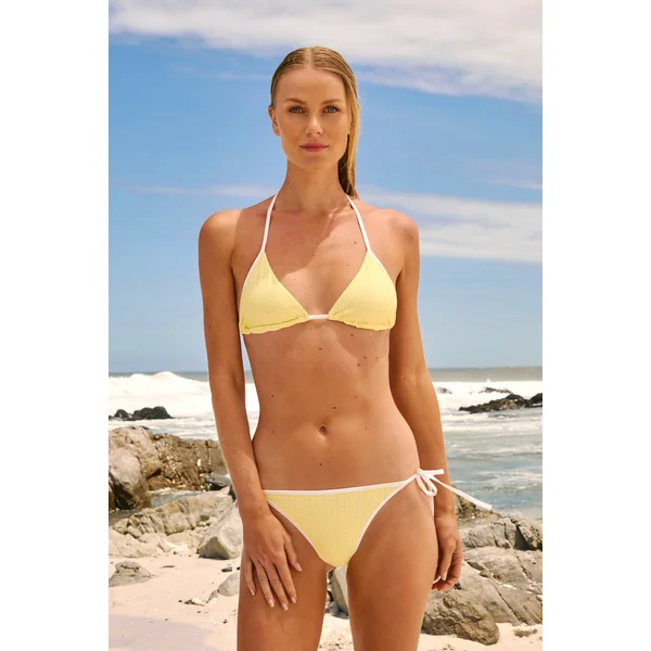 Haut de maillot de bain triangle à imprimé vichy à nouer