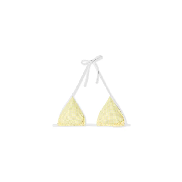 Haut de maillot de bain triangle à imprimé vichy à nouer