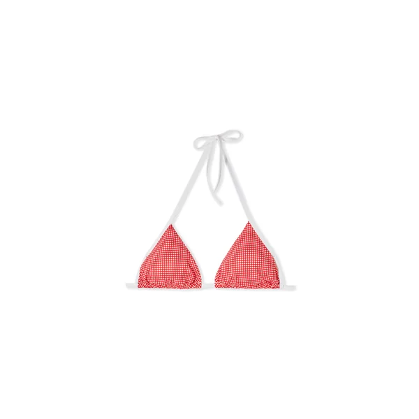 Haut de maillot de bain triangle à imprimé vichy à nouer