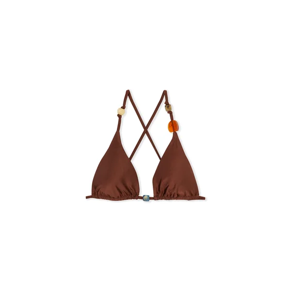 Haut de maillot triangle satiné avec perles - Etam x Hôtel Mahfouf