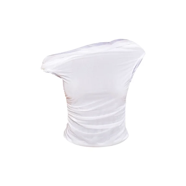 Haut Long En Mousseline Stretch Avec Détails Froncés