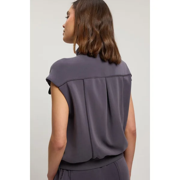 Haut Petite Premium Luxe À Col Cheminée Zippé