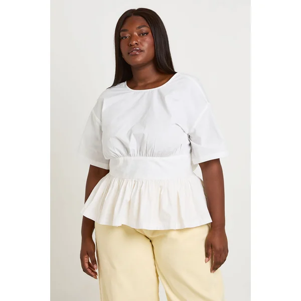 Haut Péplum Avec Taille Cintrée Élastiquée