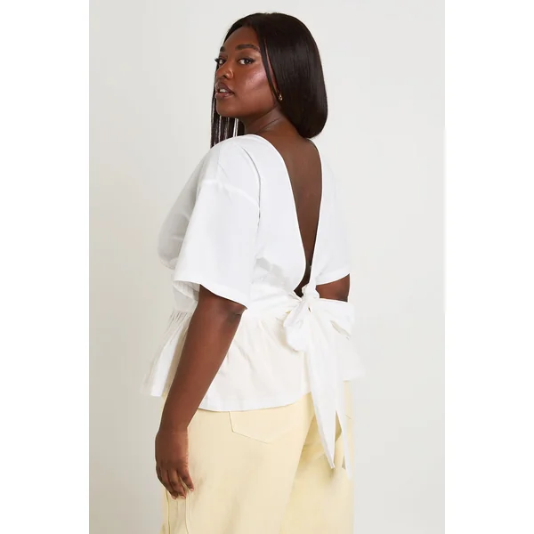 Haut Péplum Avec Taille Cintrée Élastiquée