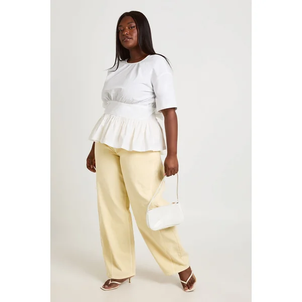 Haut Péplum Avec Taille Cintrée Élastiquée