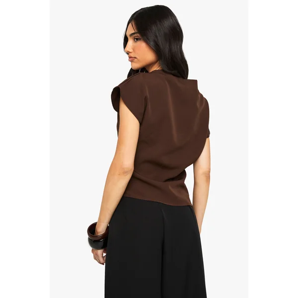 Haut tissé à drapé latéral fendu