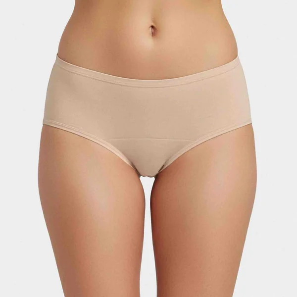 High-waisted cotton menstrual briefs absorbent and reusable