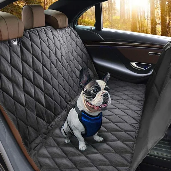 Housse de Siège pour Animaux Couverture de Siège pour Chien Hamac de Chien pour Véhicule en Oxford, 152x143cm, Noir