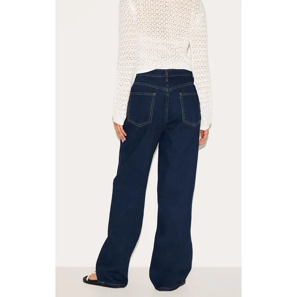 Indigo Jean Petite Taille En Denim Bleu Clair À Taille Asymétrique Et Coupe Droite