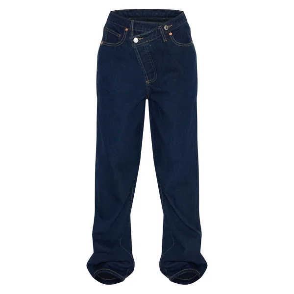 Indigo Jean Petite Taille En Denim Bleu Clair À Taille Asymétrique Et Coupe Droite