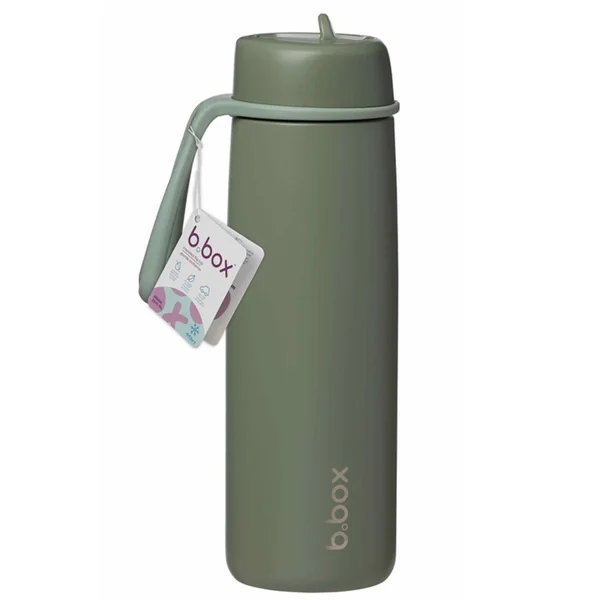Insulated stainless steel bottle with straw 690 ml