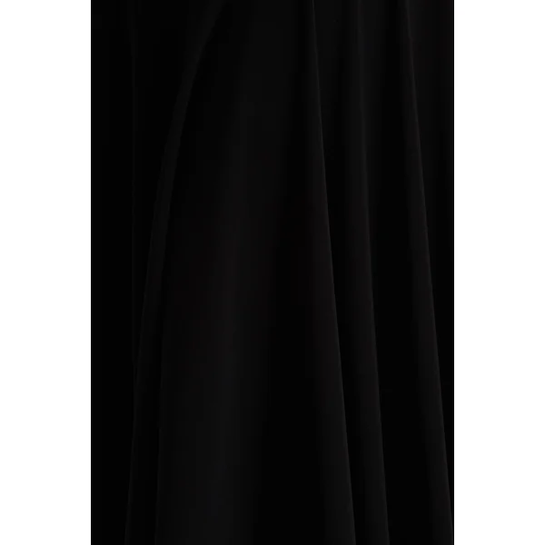 Isola | Robe mi-longue noire à décolleté asymétrique avec taille basse