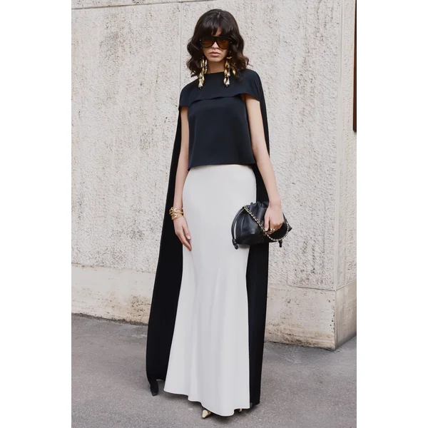 Iveta | Jupe longue blanche en satin