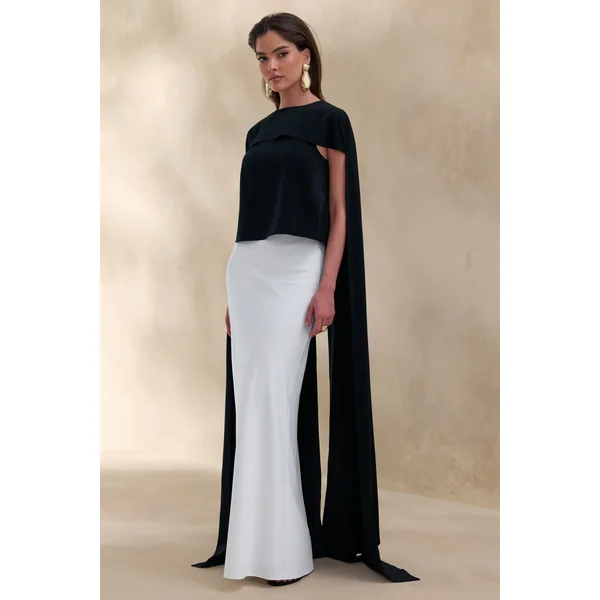 Iveta | Jupe longue blanche en satin
