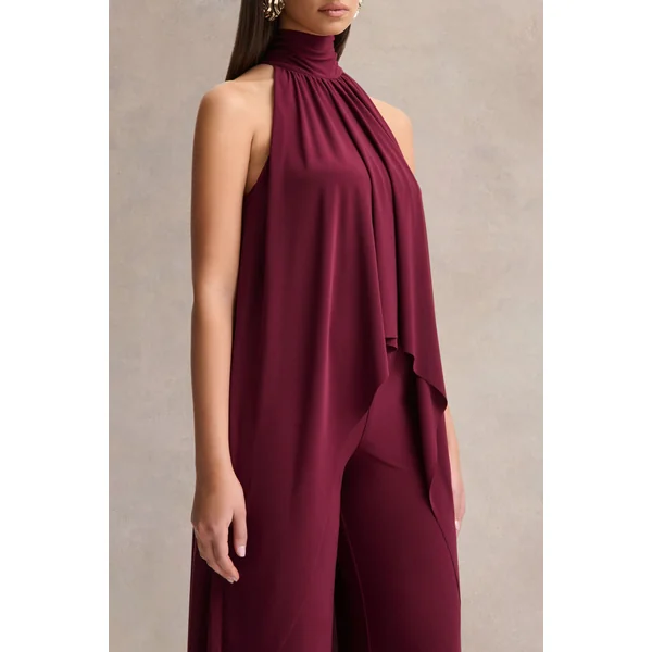 Jadzia | Combinaison bordeaux à haute encolure