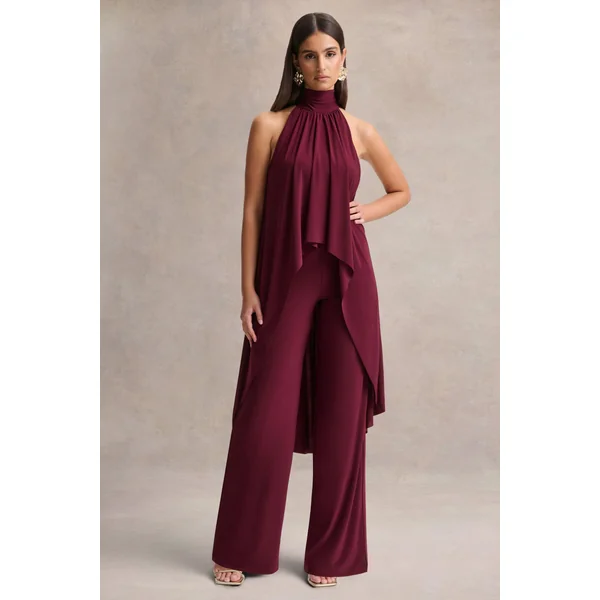 Jadzia | Combinaison bordeaux à haute encolure