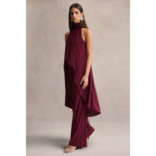 Jadzia | Combinaison bordeaux à haute encolure